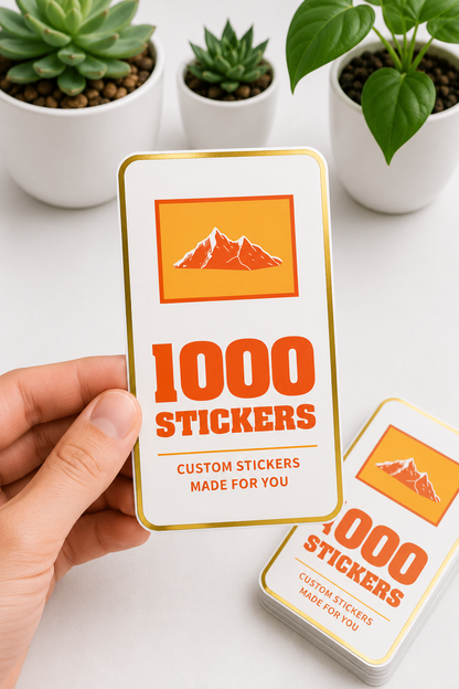 Custom Rounded Rectangle Gold Foiling Stickers | 1000 Stickers