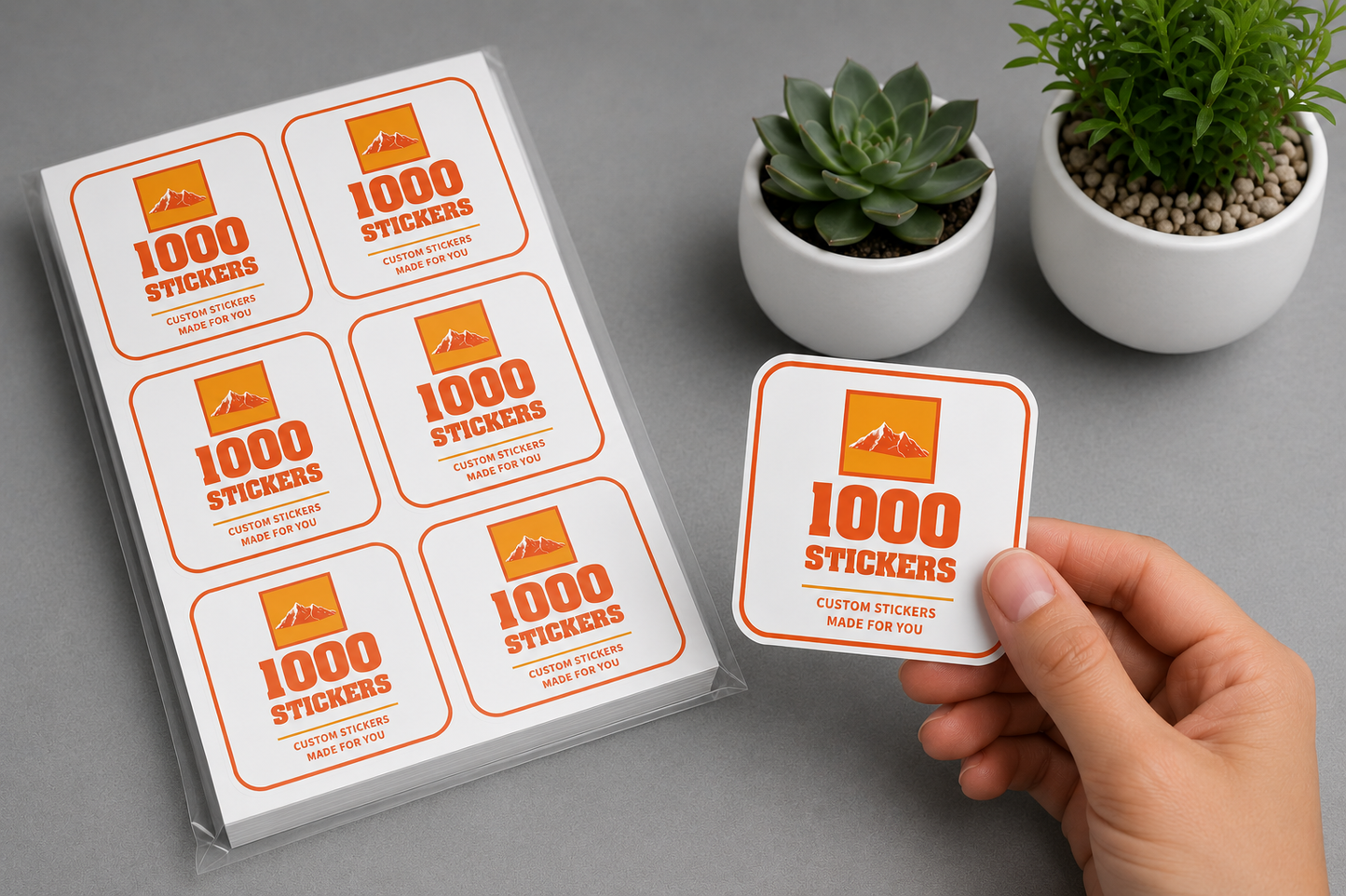 Custom Rounded Square Sheet Stickers  | 1000 Stickers