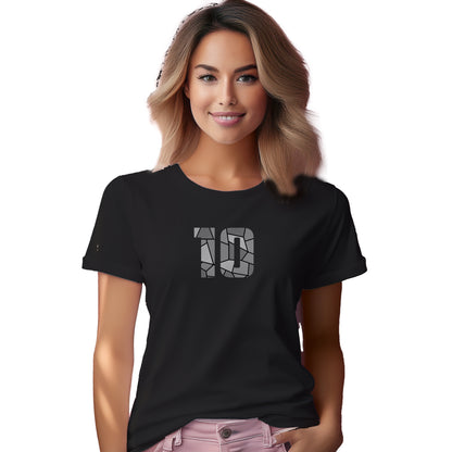 10 Number Women T-Shirt (Black) | Stylish Numeric Graphic Tee
