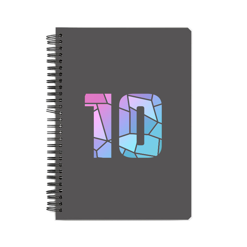 10 Number Notebook (Charcoal Grey, A5 Size, 100 Pages, Ruled, 6 Pack)