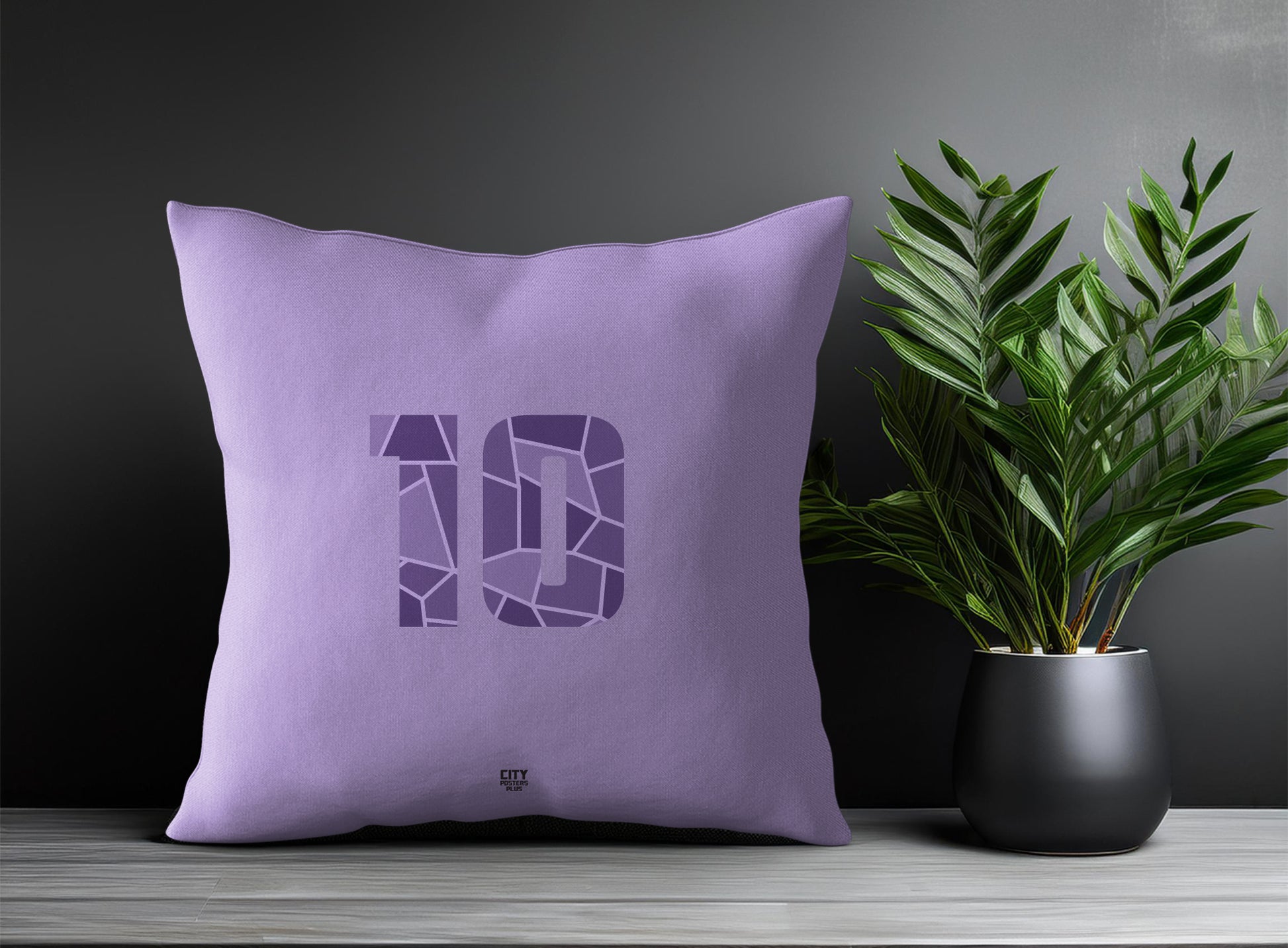 10 Number Pillow Case and Pillow Throw (Iris Lavender)