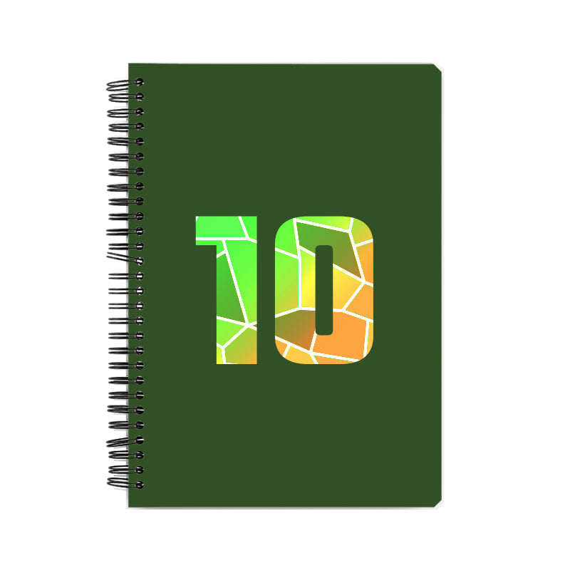 10 Number Notebook (Olive Green, A5 Size, 100 Pages, Ruled, 6 Pack)