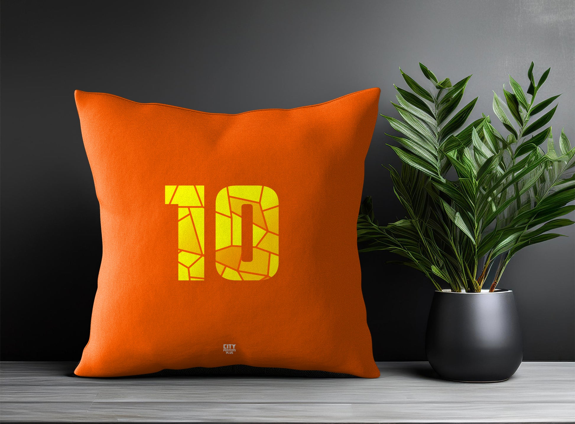 10 Number Pillow Case and Pillow Throw (Orange)