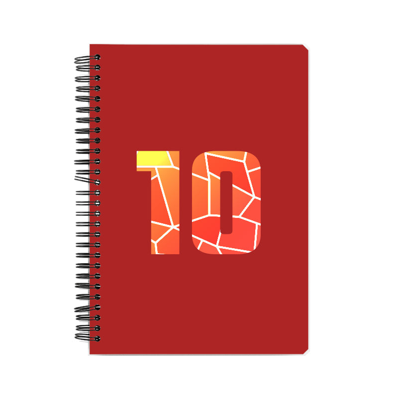 10 Number Notebook (Red, A5 Size, 100 Pages, Ruled, 6 Pack)