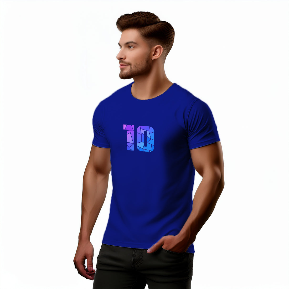 10 Number Men Unisex T-Shirt (Royal Blue)
