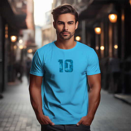 10 Number Unisex T-Shirt (Sky Blue)