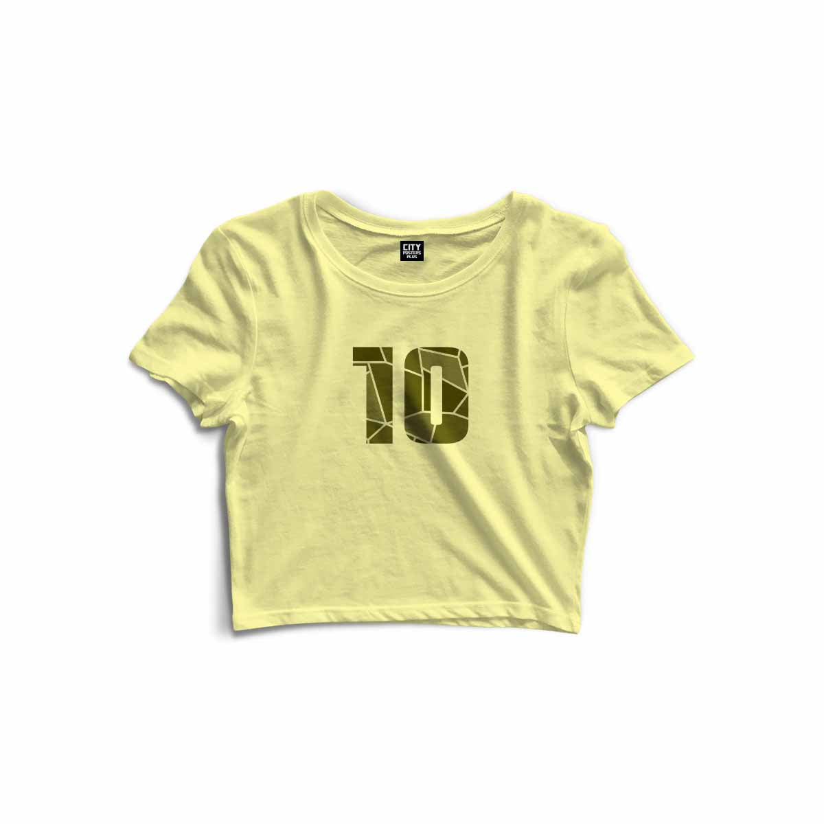 10 Number Women Crop Top (Butter Yellow)