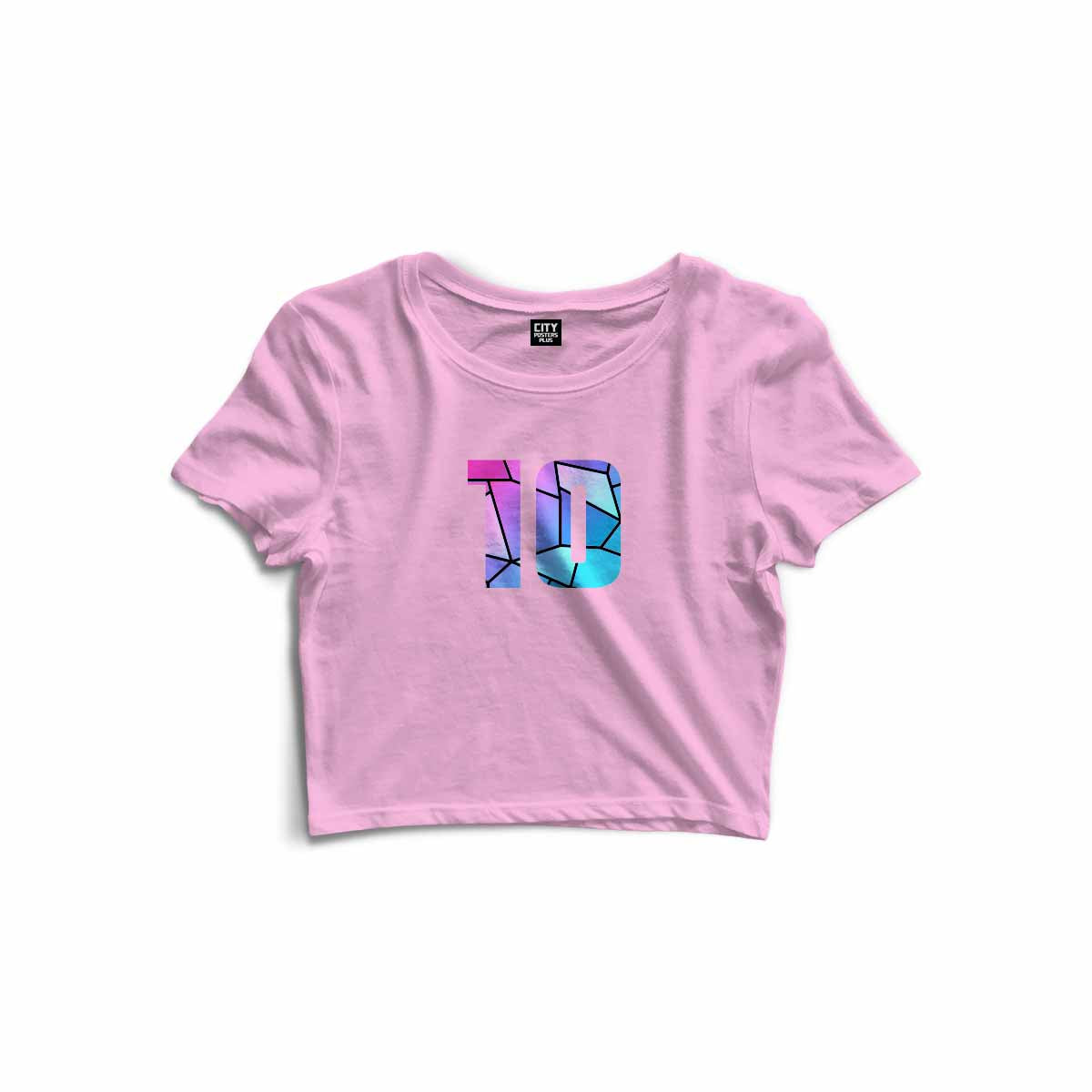 10 Number Women Crop Top (Light Pink)