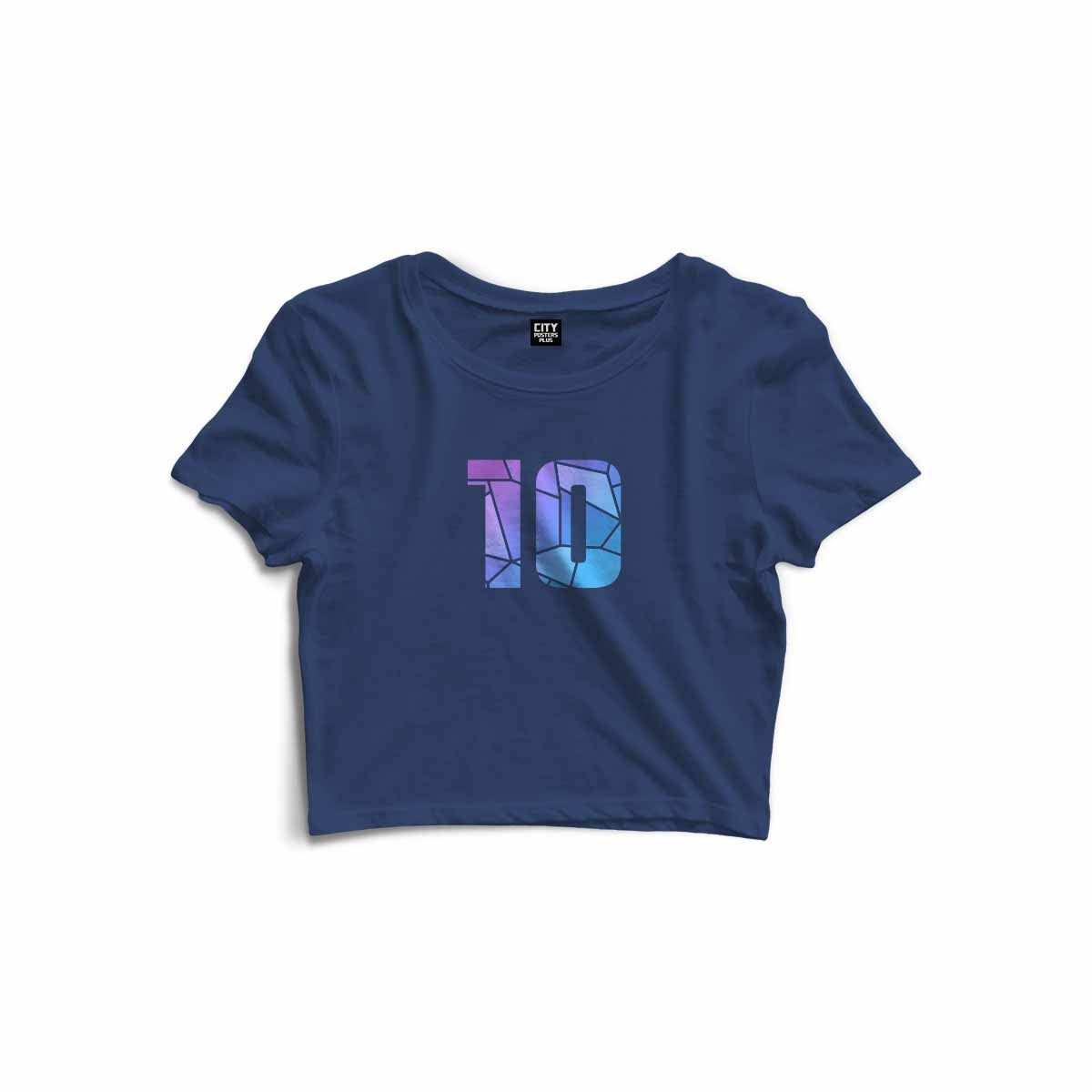 10 Number Women Crop Top (Navy Blue)