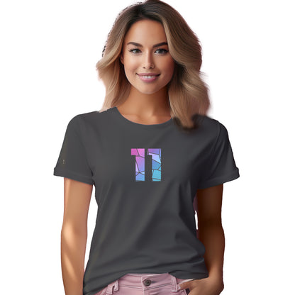 11 Number Women T-Shirt (Charcoal Grey) | Stylish Numeric Graphic Tee