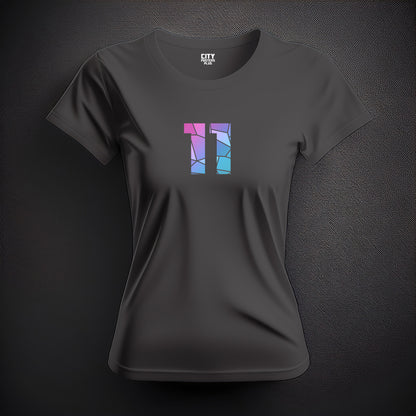 11 Number Women T-Shirt (Charcoal Grey) | Stylish Numeric Graphic Tee