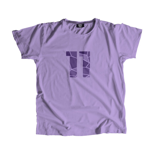 11 Number Men Unisex T-Shirt (Iris Lavender)