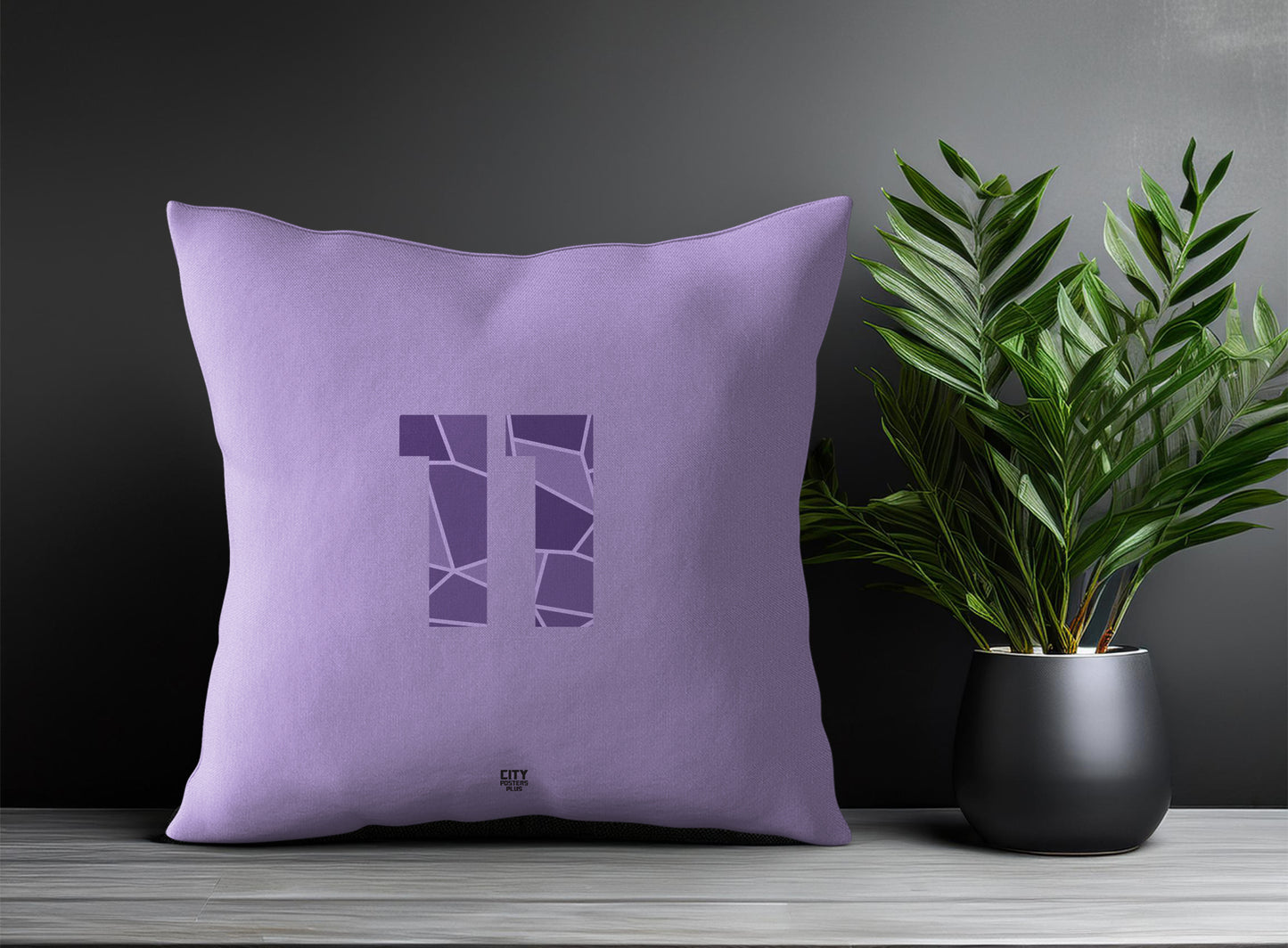 11 Number Pillow Case and Pillow Throw (Iris Lavender)