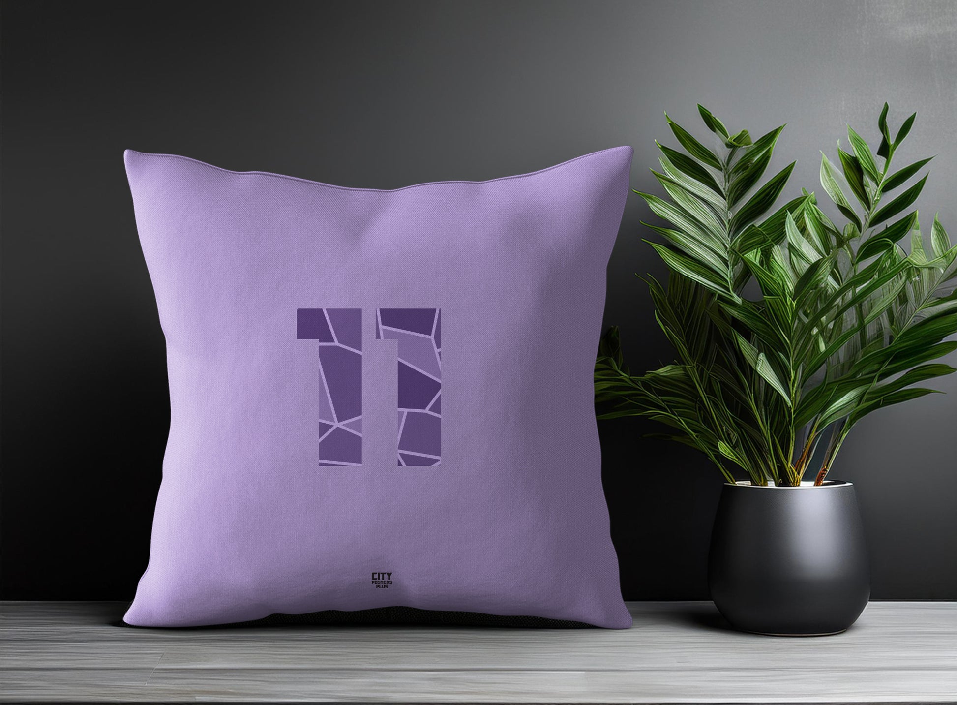 11 Number Pillow Case and Pillow Throw (Iris Lavender)
