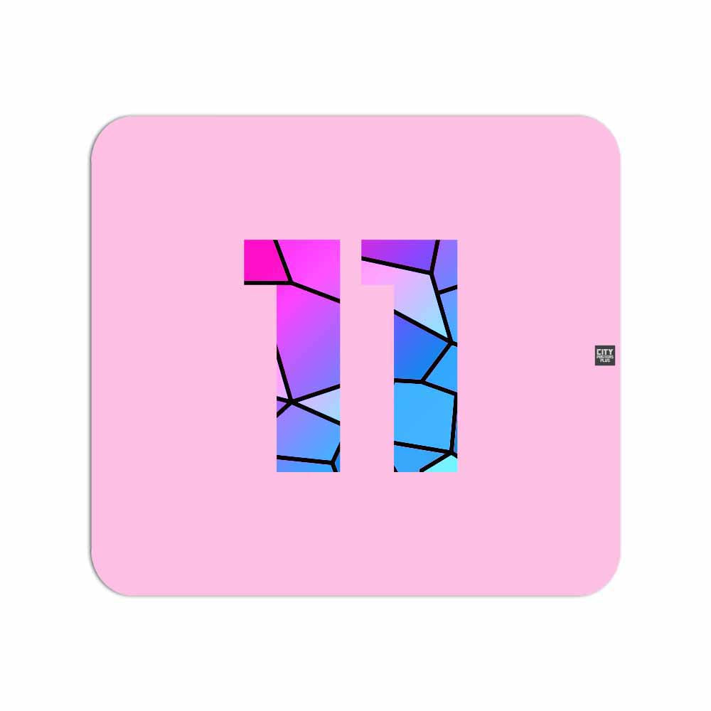 11 Number Mousepad (Light Pink)