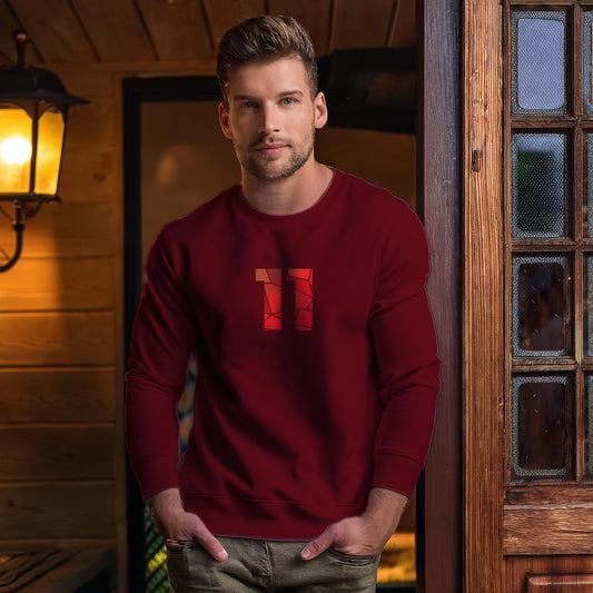 11 Number Unisex Sweatshirt (Maroon)