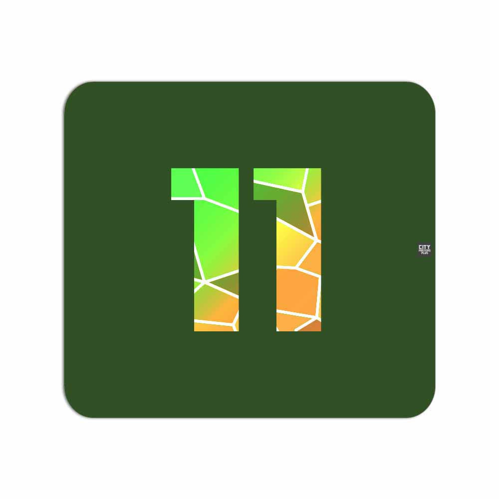 11 Number Mousepad (Olive Green)