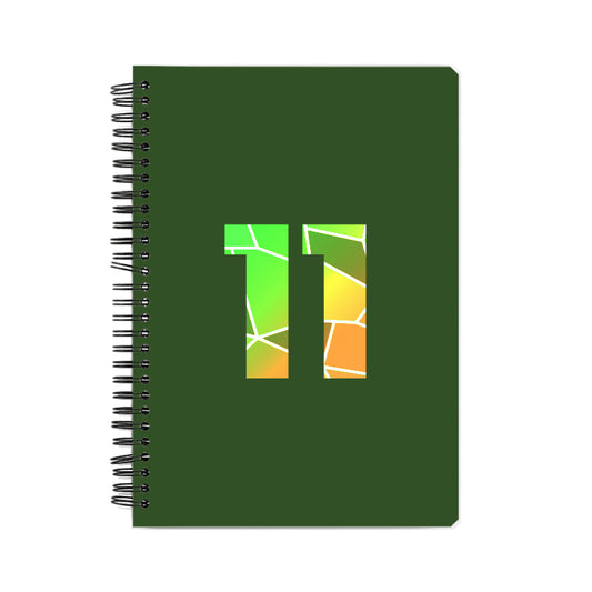 11 Number Notebook (Olive Green, A5 Size, 100 Pages, Ruled, 6 Pack)