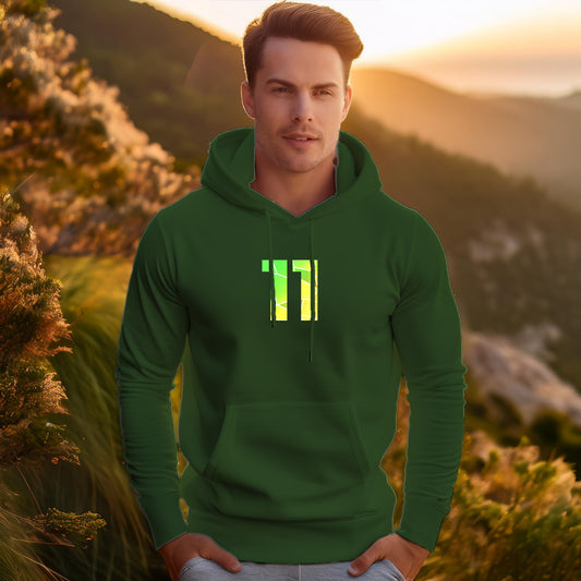 11 Number Unisex Hoodie (Olive Green)