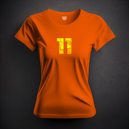 11 Number Women T-Shirt (Orange) | Stylish Numeric Graphic Tee