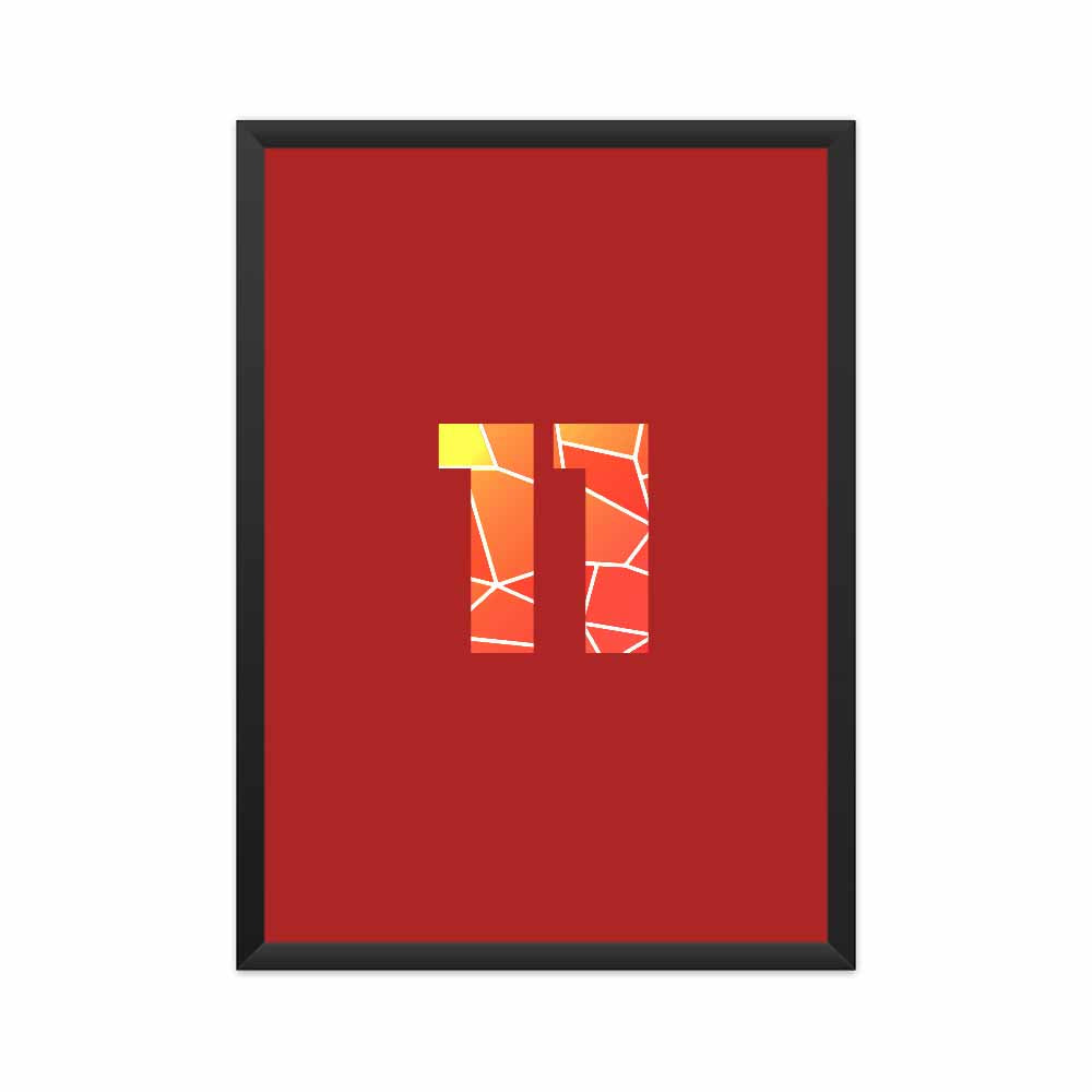 11 Number Framed Poster