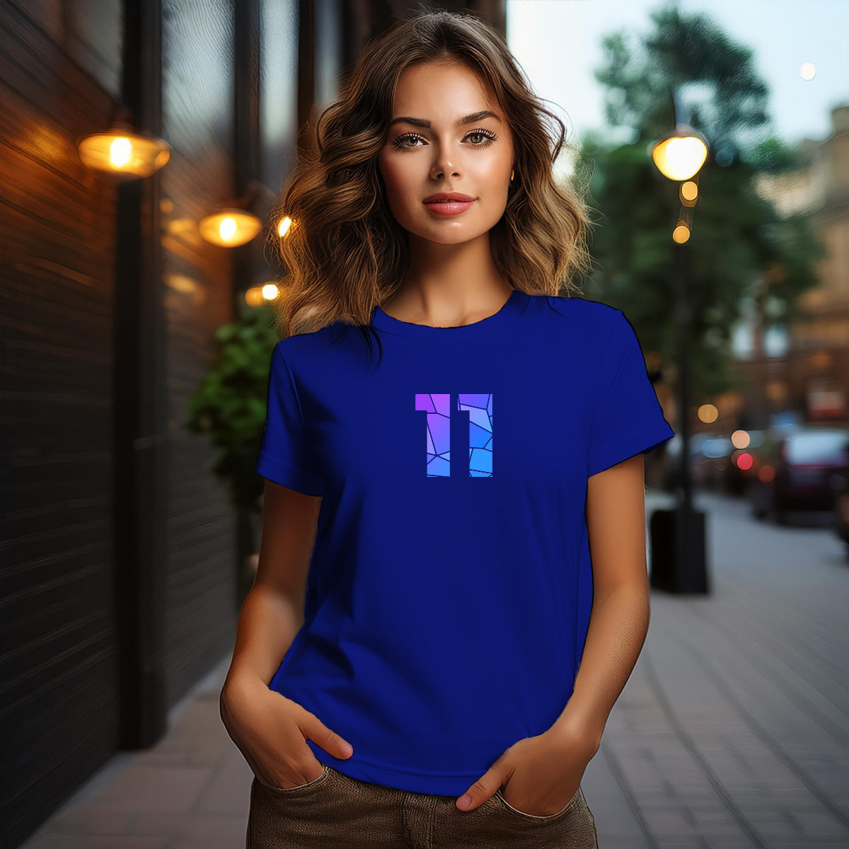 11 Number Women's T-Shirt (Royal Blue)