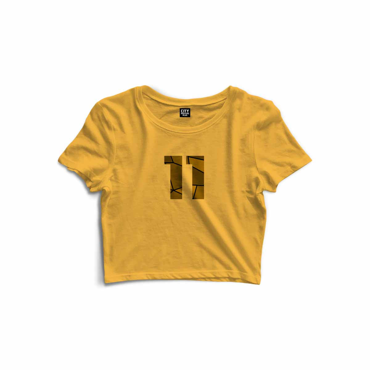 11 Number Women Crop Top (Golden Yellow)