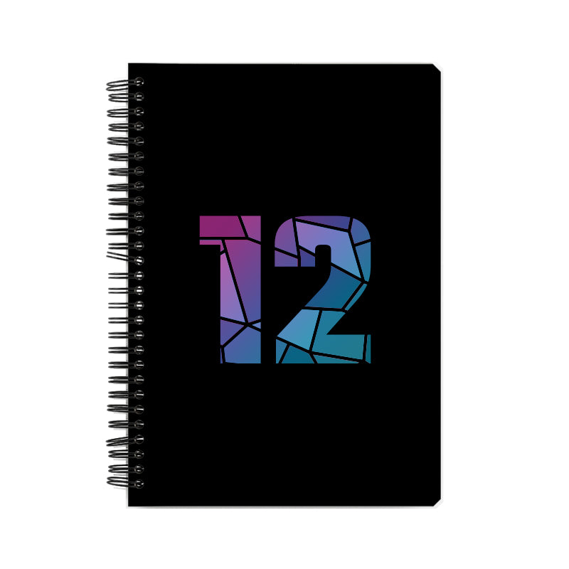 12 Number Notebook (Black, A5 Size, 100 Pages, Ruled, 6 Pack)