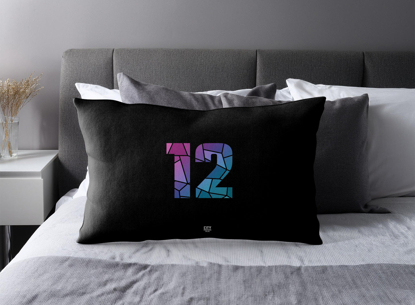 12 Number Pillow Case (Black)