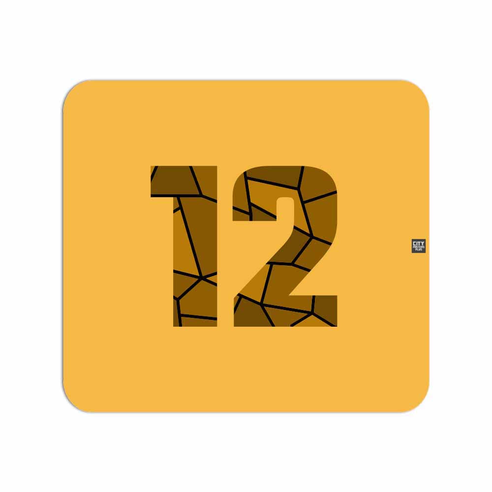 12 Number Mousepad (Golden Yellow)