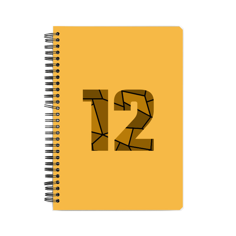 12 Number Notebook (Golden Yellow, A5 Size, 100 Pages, Ruled, 6 Pack)