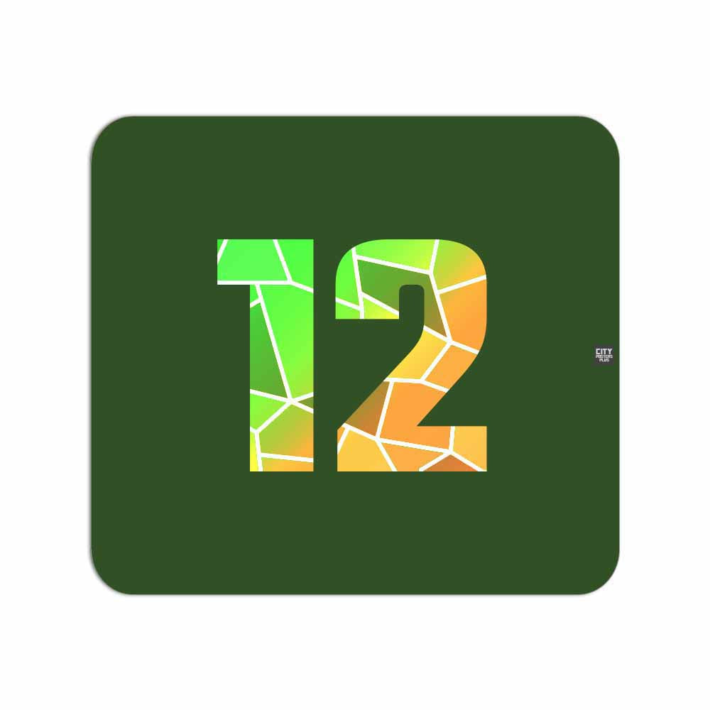 12 Number Mousepad (Olive Green)