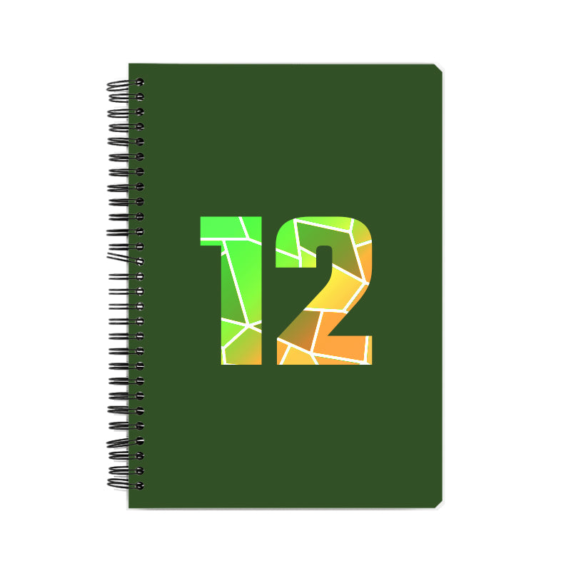 12 Number Notebook (Olive Green, A5 Size, 100 Pages, Ruled, 6 Pack)