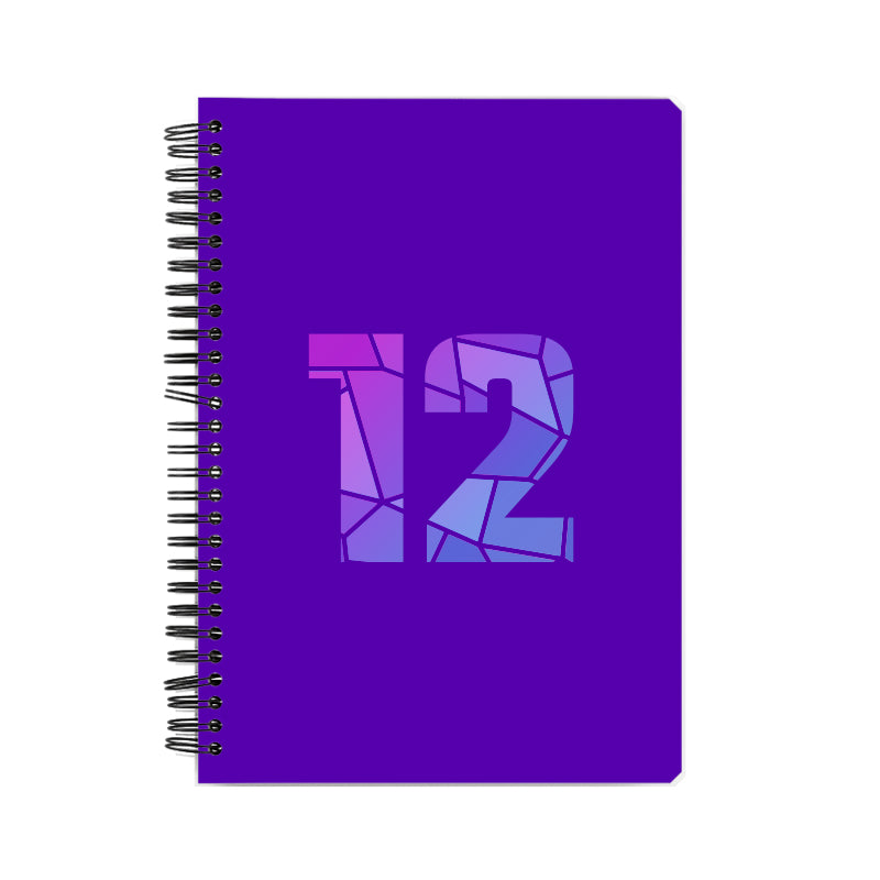 12 Number Notebook (Purple, A5 Size, 100 Pages, Ruled, 6 Pack)