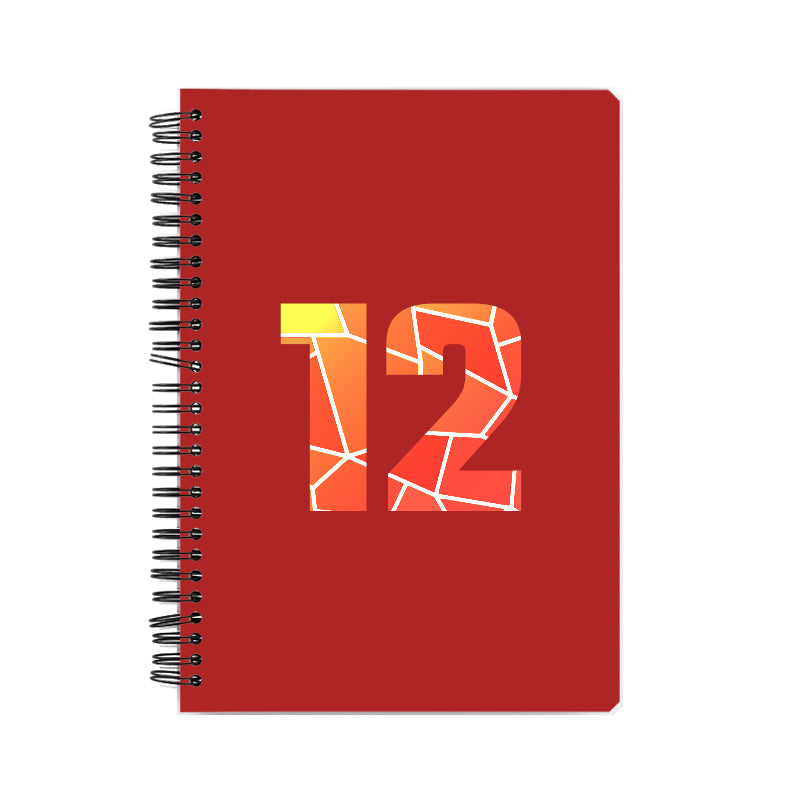 12 Number Notebook (Red, A5 Size, 100 Pages, Ruled, 6 Pack)