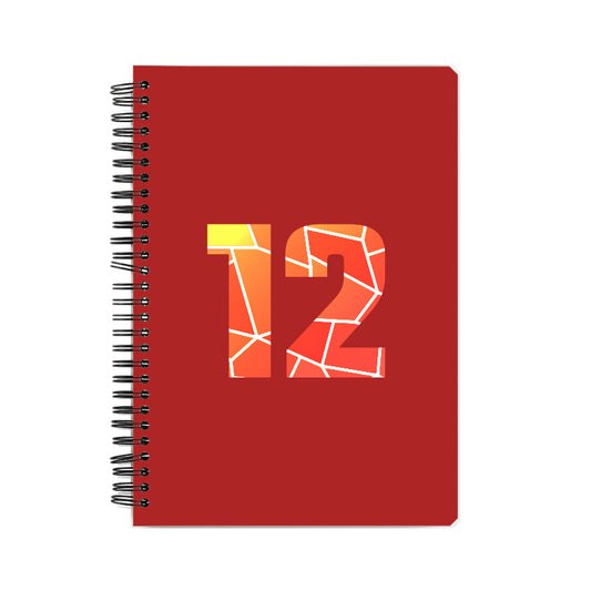 12 Number Notebook (Red, A5 Size, 100 Pages, Ruled, 6 Pack)