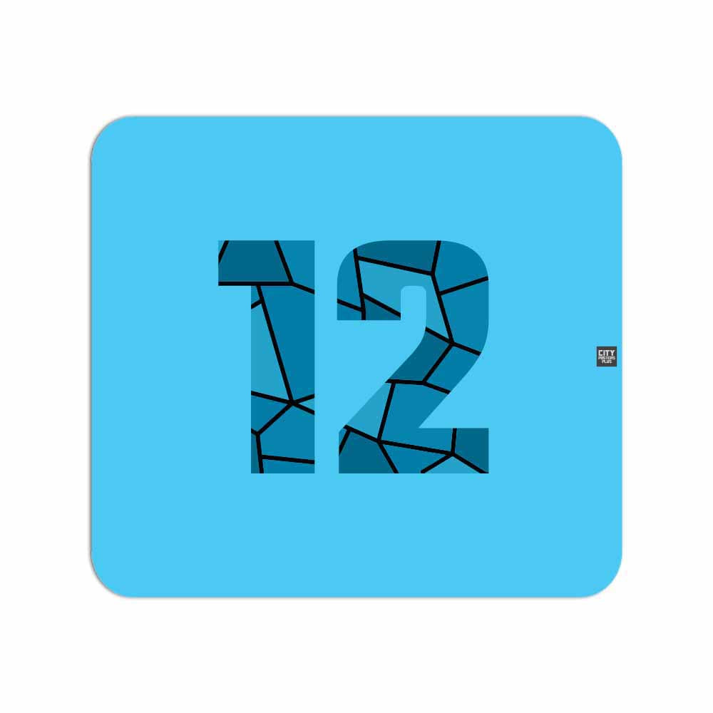 12 Number Mousepad (Sky Blue)
