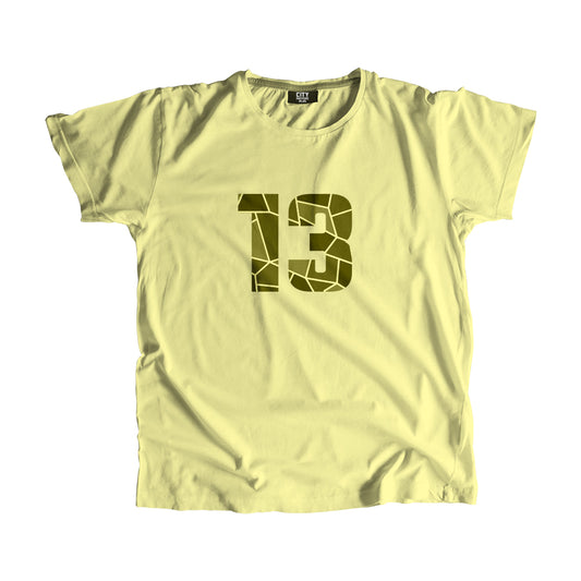 13 Number Men Unisex T-Shirt | Custom Number Graphic Tee (Butter Yellow)