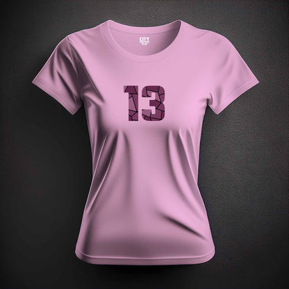13 Number Women T-Shirt (Light Pink) | Stylish Numeric Graphic Tee