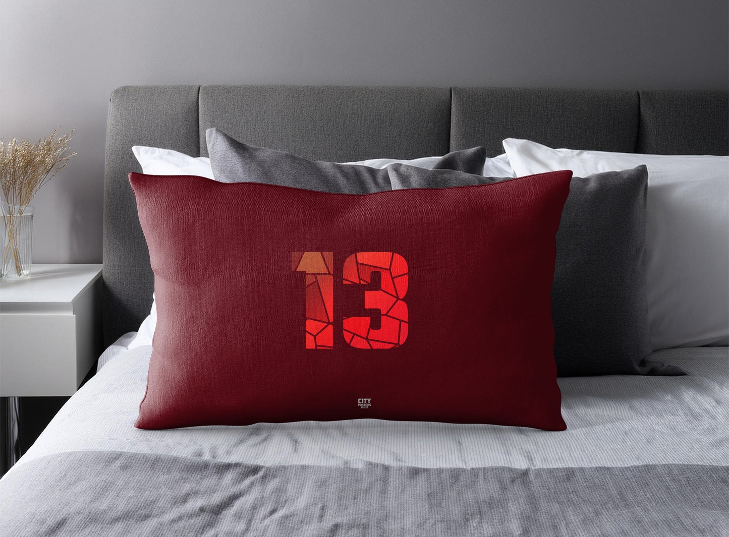 13 Number Square & Rectangle Pillow Cases | Modern Numeric Throw Pillow Covers | Print Deliver Plus by City Posters Plus