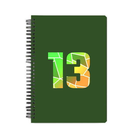 13 Number Notebook (Olive Green, A5 Size, 100 Pages, Ruled, 6 Pack)