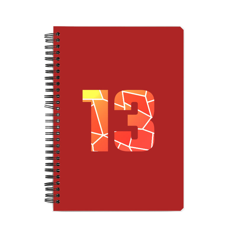 13 Number Notebook (Red, A5 Size, 100 Pages, Ruled, 6 Pack)