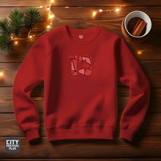 13 Number Unisex Sweatshirt (Red)