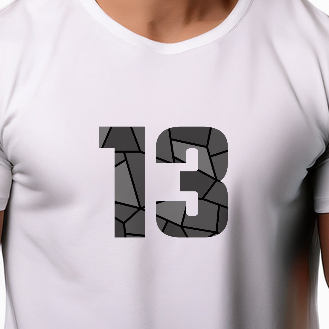 13 Number Men Unisex T-Shirt (White)