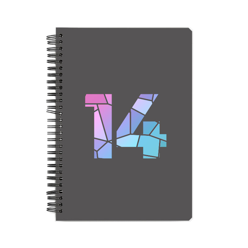 14 Number Notebook (Charcoal Grey, A5 Size, 100 Pages, Ruled, 6 Pack)