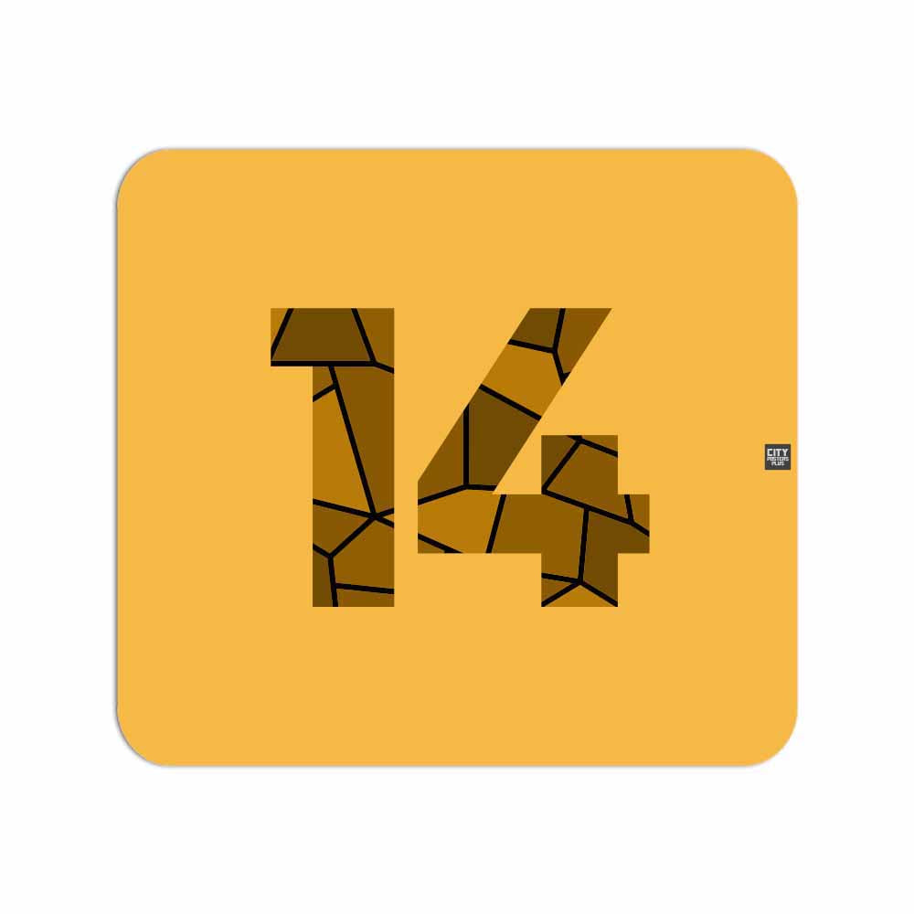 14 Number Mousepad (Golden Yellow)