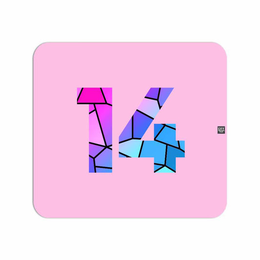 14 Number Mousepad (Light Pink)