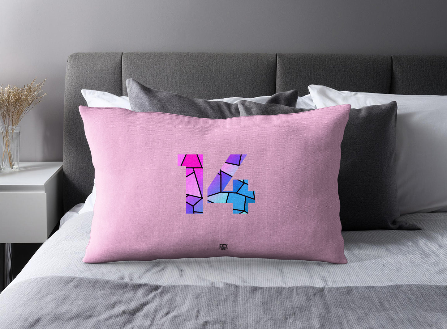 14 Number Pillow Case (Light Pink)