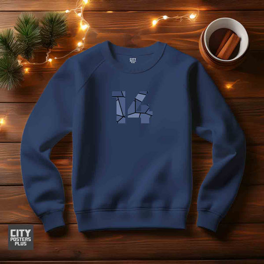14 Number Unisex Sweatshirt (Navy Blue)