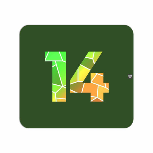 14 Number Mousepad (Olive Green)